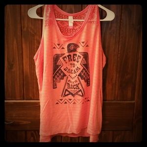 "Free to dream born to rock" womens tank top